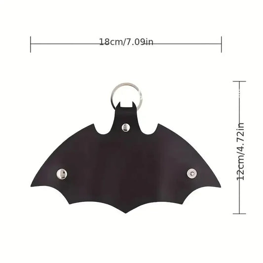 Bat theme Keychain Pendant PU Leather Key Protector
